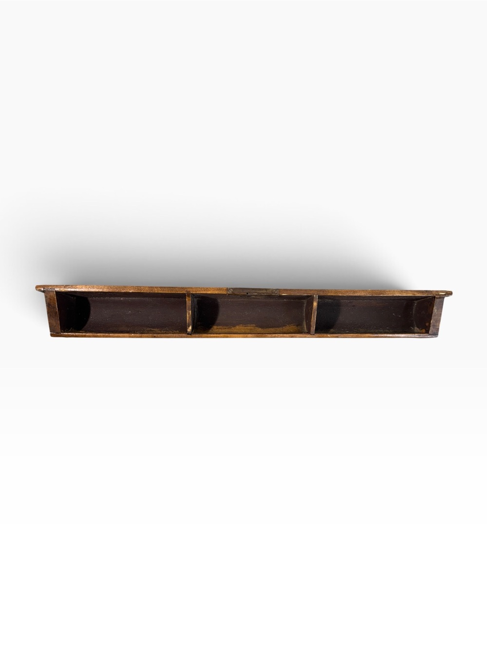 Vintage Rustic Wooden Divided Tray Trinket Shelf